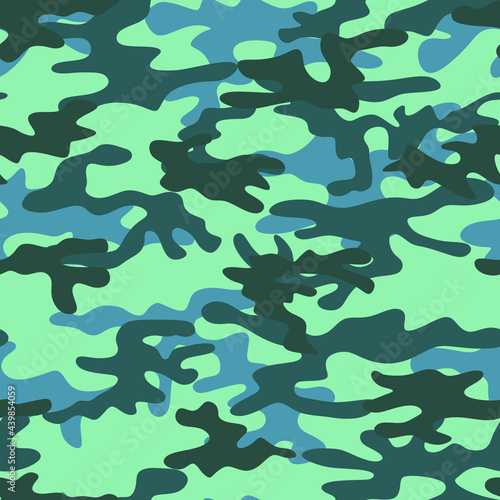 Seamless camouflage in navy blue. Print for printing. Vector.