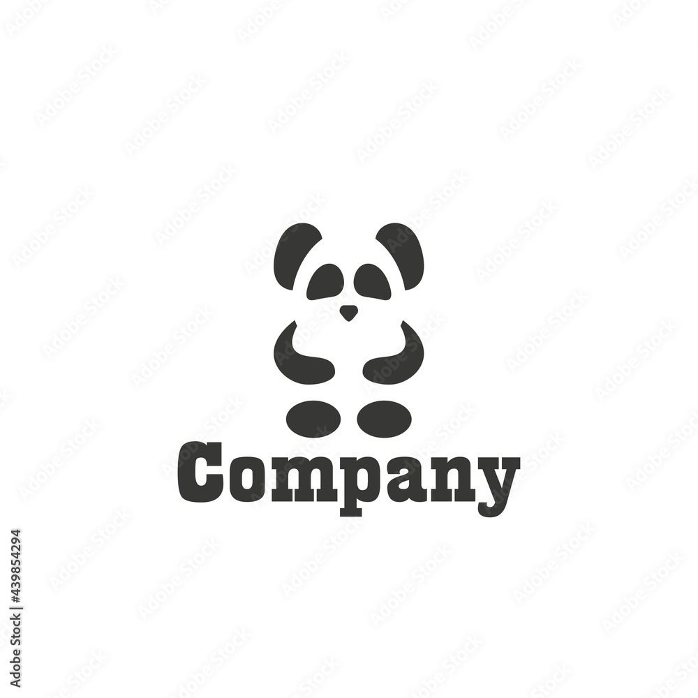 Simple panda logo design 