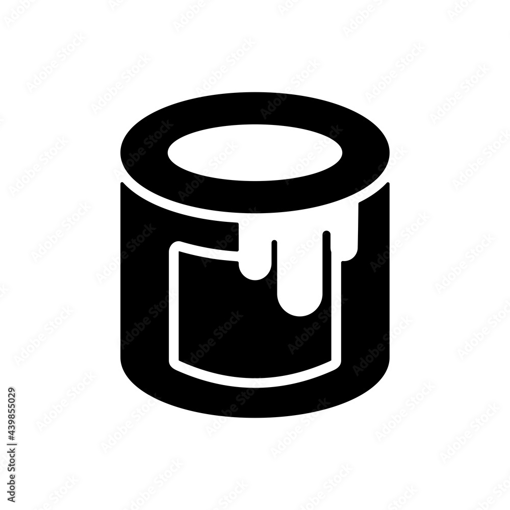 Paint bucket flat glyph icon. Construction, repair Paint bucket flat glyph icon. Construction, repair