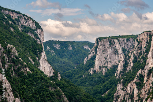 Steep rocky cliffs of Lazar's Canyon / Lazarev kanjon, the deepest and longest canyon in eastern Serbia, near the city of Bor photo