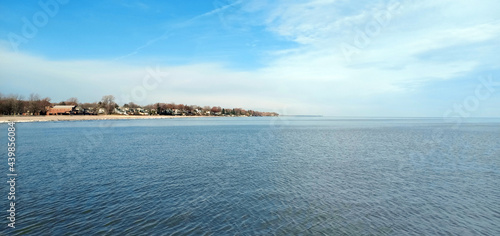 Amazing view of the beach of Irondequoit New York on the beach of Lake Ontario photo