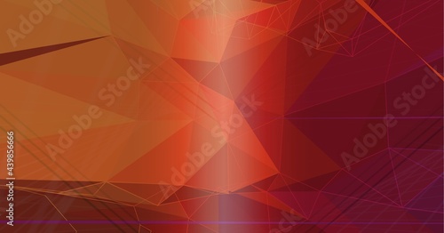 Digitally generated image of plexus networks against red gradient background