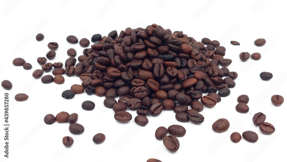 coffee beans on isolated white background coffee beans on isolated white background