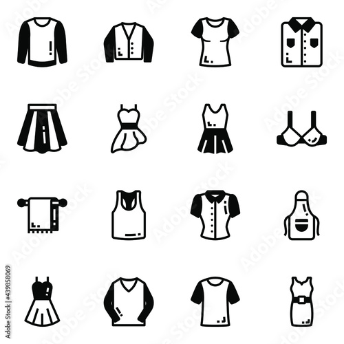 Pack of Garments Glyph Icons