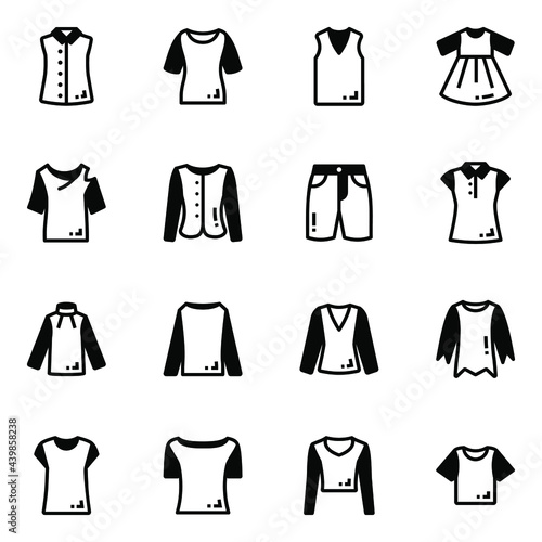 Pack of Garments Glyph Icons   