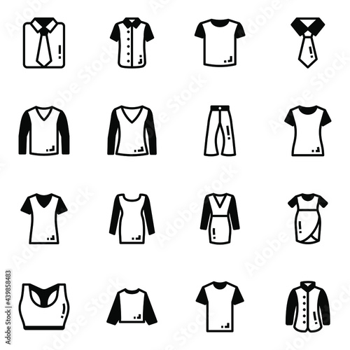 Pack of Garments Glyph Icons