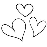 Vector illustration Heart shape icon Hand drawn doodle style