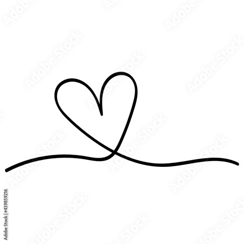 Vector illustration Heart shape icon Hand drawn doodle style