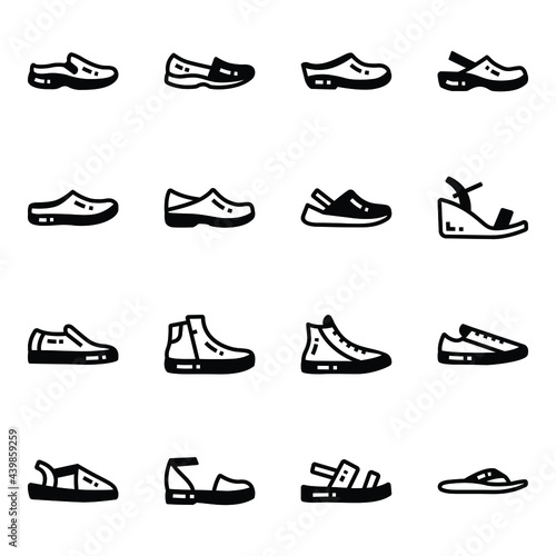 Pack of Sandals Glyph Icons 

