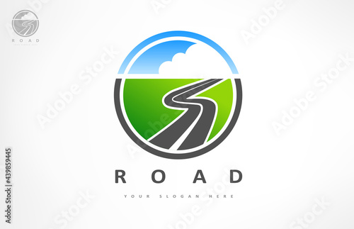 Road logo vector. Track design.