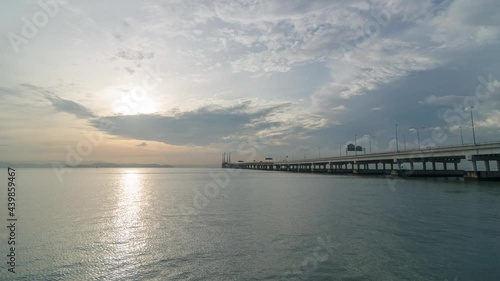 Wallpaper Mural Timelapse 4k footage cloudy morning at Penang Bridge Torontodigital.ca