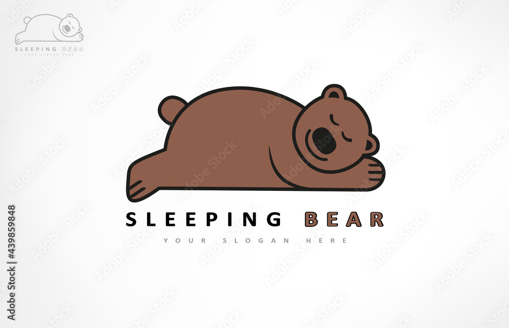 Sleeping bear logo vector. Animal design. Stock Vector Adobe Stock