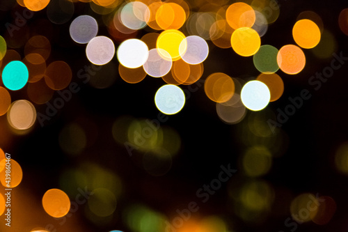 Quadro em tela Christmas and street bokeh fairy lights background