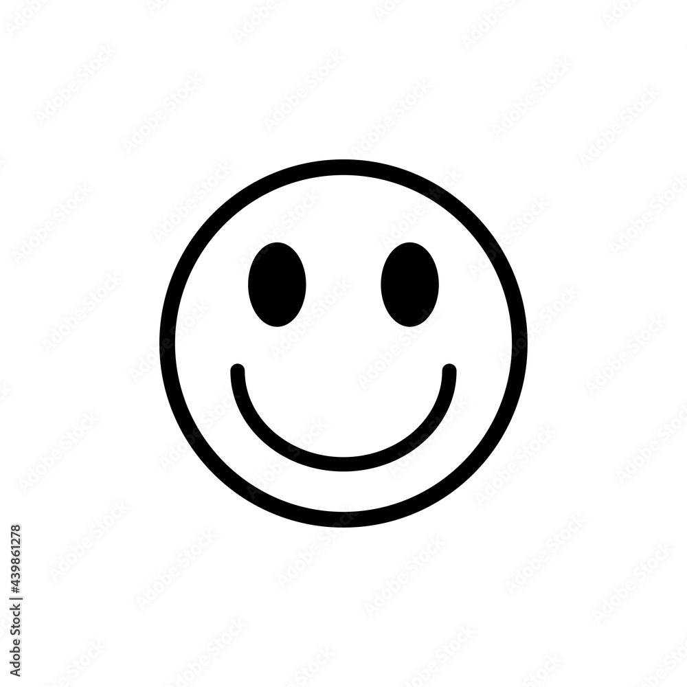 Smile face emoticon icon vector. Emoji icon. Flat design style on white background. Smile face emoticon icon vector. Emoji icon. Flat design style on white background.