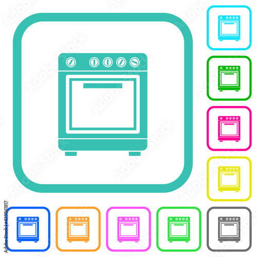 Oven vivid colored flat icons