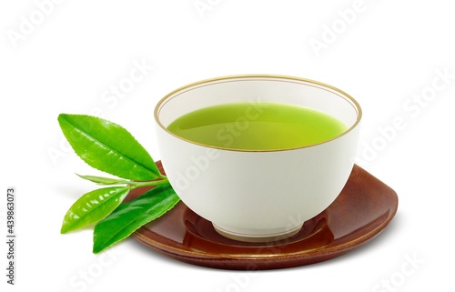 湯呑み 緑茶 飲み物 イラスト リアル 茶托 茶葉