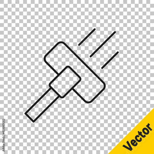 Black line Vacuum cleaner icon isolated on transparent background. Vector
