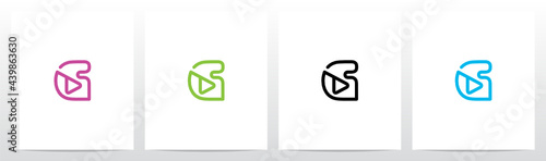 Play Symbol Outline On Letter Logo Design G