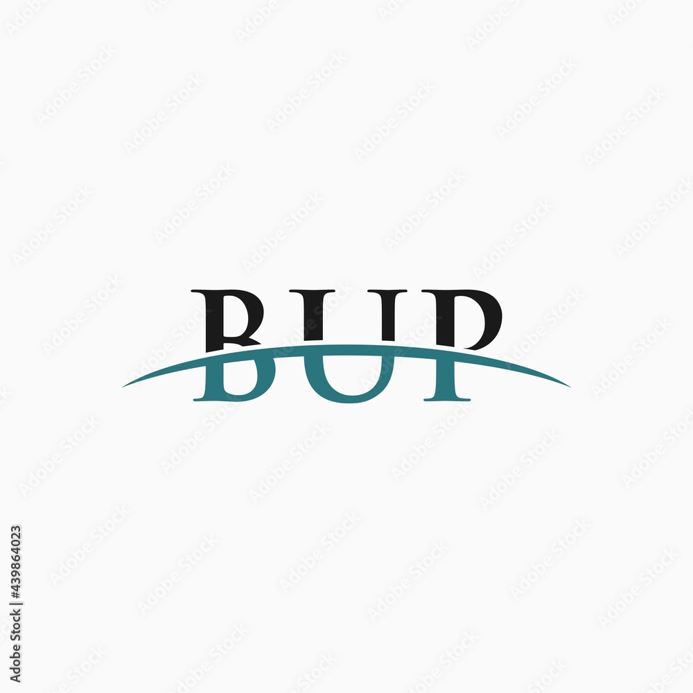 BUP initial swoosh horizon, letter logo designs vector BUP initial swoosh horizon, letter logo designs vector
