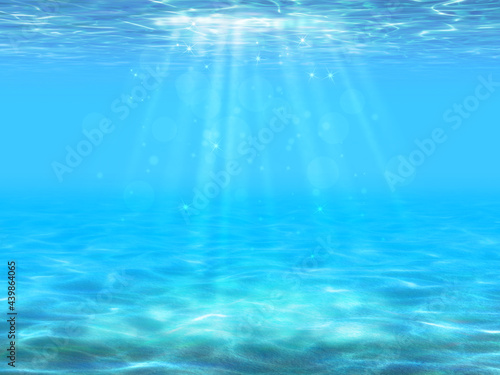 光差し込む水中のイメージ背景