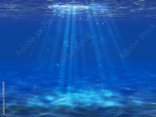 光差し込む海底のイメージ背景