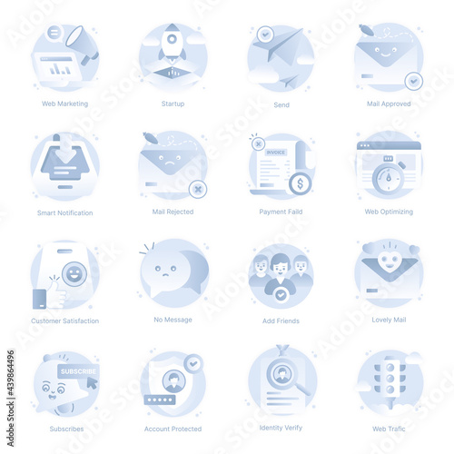 Flat Icons of Business, Web and Apps

