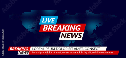 Live Breaking News Can be used as design for television news or Internet media. Vector