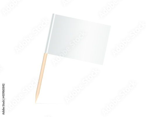 Blank toothpick flag isolated on a white background. 3d illustration