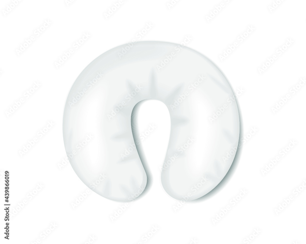 White Blank Travel Pillow isolated on a white background White Blank Travel Pillow isolated on a white background