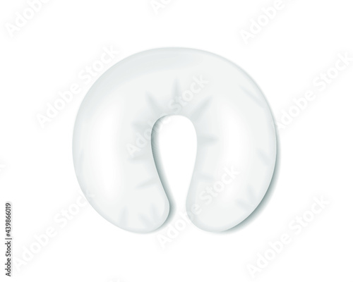 White Blank Travel Pillow isolated on a white background