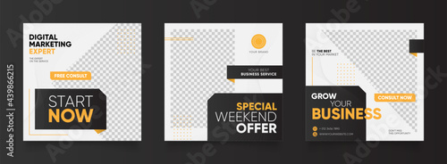 Social media template business agency for digital marketing and business sale promo. furniture or fashion advertising. banner offer. promotional mockup photo vector frame.