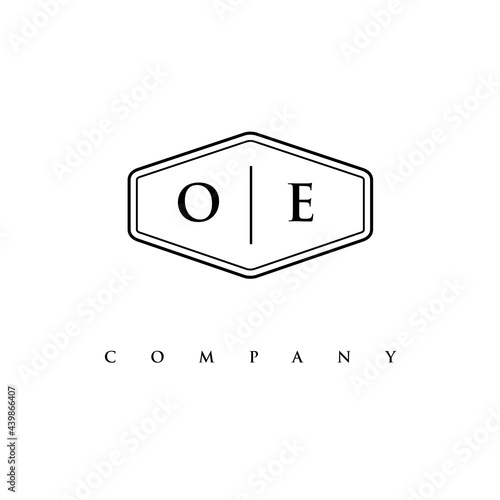 initial OE logo design vector