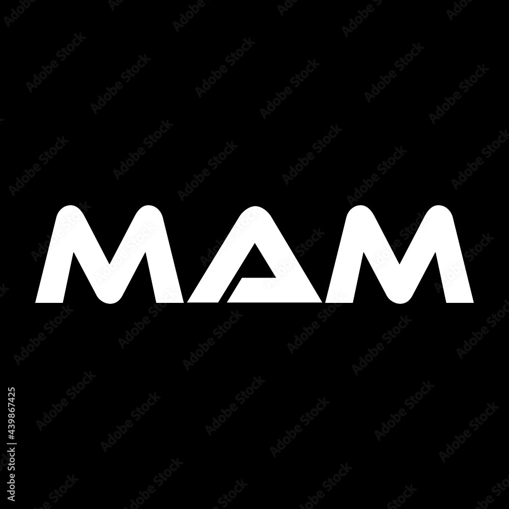 MAM letter logo design with black background in illustrator, vector ...