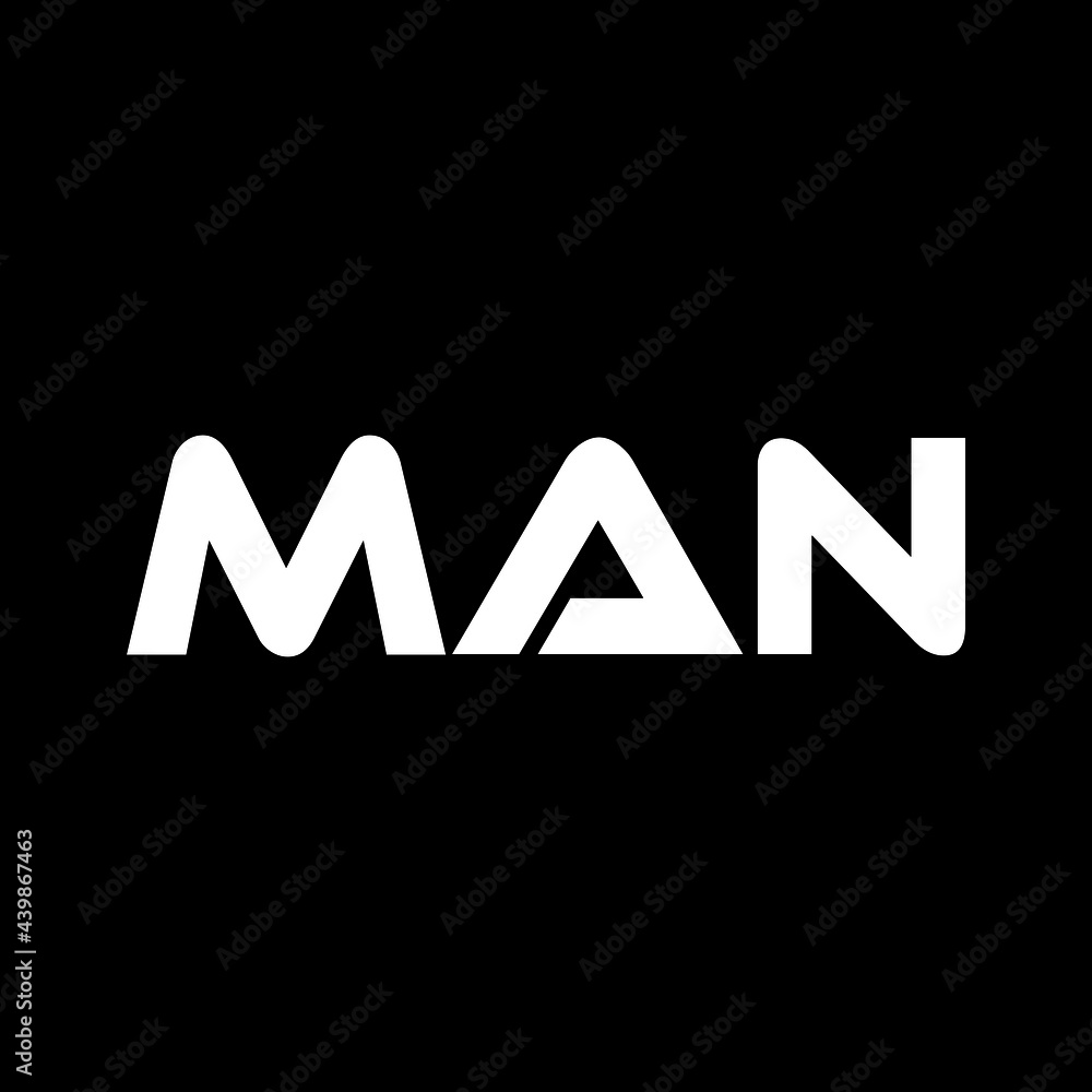 MAN letter logo design with black background in illustrator, vector logo modern alphabet font overlap style. calligraphy designs for logo, Poster, Invitation, etc.