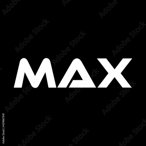 MAX letter logo design with black background in illustrator, vector logo modern alphabet font overlap style. calligraphy designs for logo, Poster, Invitation, etc. photo