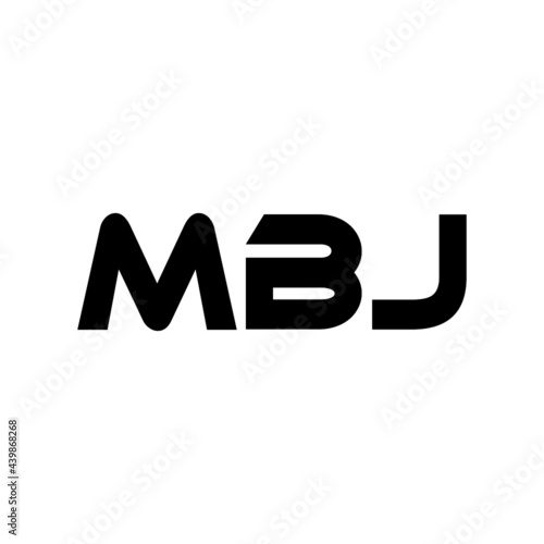 MBJ letter logo design with white background in illustrator, vector logo modern alphabet font overlap style. calligraphy designs for logo, Poster, Invitation, etc. photo