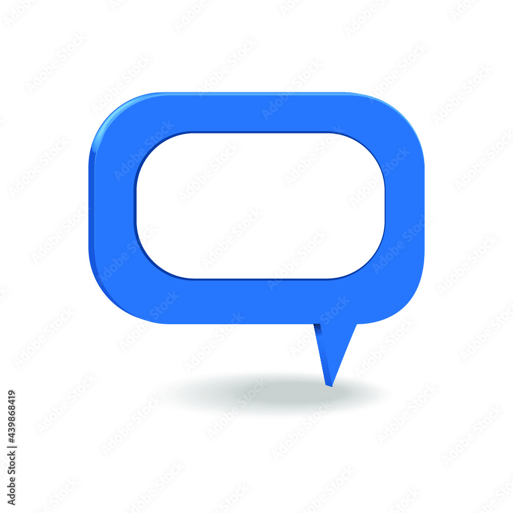 Naklejka premium Blue blank speech bubble icon isolated on a white background