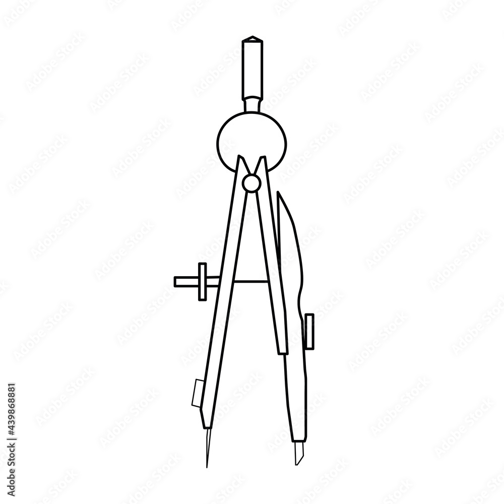 Divider Icon isolated on white background. Vector Illustration of compasses for Logo or Button. Simple Thin Line art. Construction and home repair tools Divider Icon isolated on white background. Vector Illustration of compasses for Logo or Button. Simple Thin Line art. Construction and home repair tools