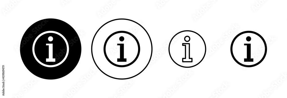 Info sign icon set. about us icon vector. Faq icon Info sign icon set. about us icon vector. Faq icon