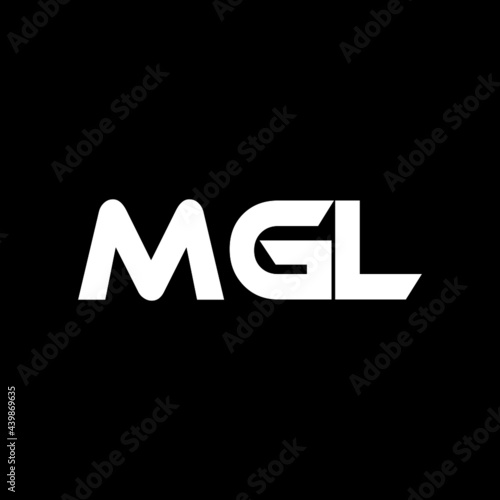 MGL letter logo design with black background in illustrator, vector logo modern alphabet font overlap style. calligraphy designs for logo, Poster, Invitation, etc.