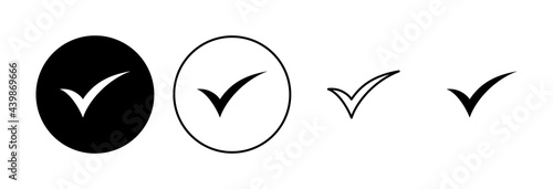 Check mark set. Check mark icon. Tick mark symbol vector