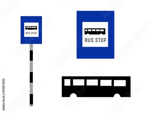Bus stop board Symbol, logo illustration for mobile concept and web design 