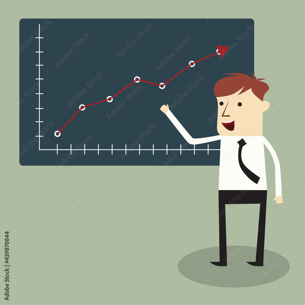 Businessman presentation about investment profit graph chart Businessman presentation about investment profit graph chart