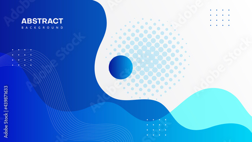 blue white abstract fluid background with halftone shape. vector illustration