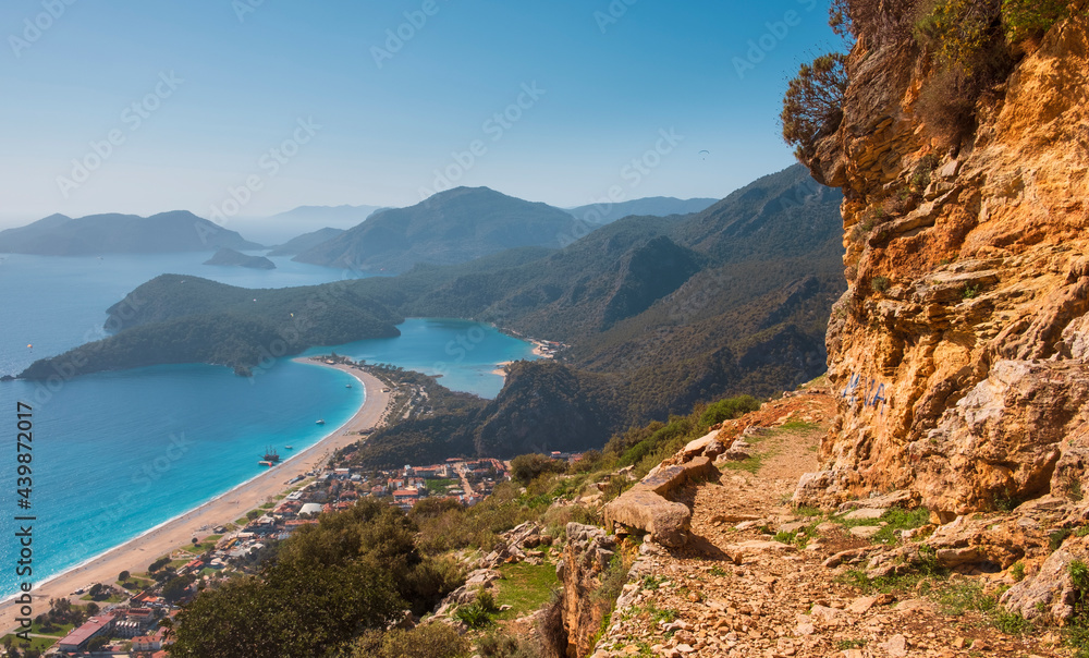 Lycian way overlooking the blue Oludeniz lagoon in Turkey Lycian way overlooking the blue Oludeniz lagoon in Turkey