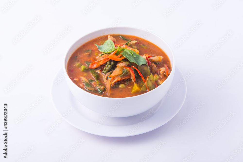 Thai delicious food. Thai curry on the white background. Thai delicious food. Thai curry on the white background.