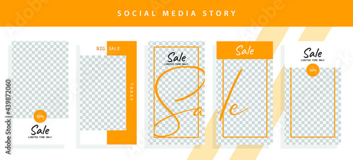 Banners Bundle Kit Set of Social Media Instagram Story. Geometric Stories Sale Banner Background ,Poster, Flyer, Coupon, Layout Composision Golden, Smartphone Templates Story editable eps 10 vector