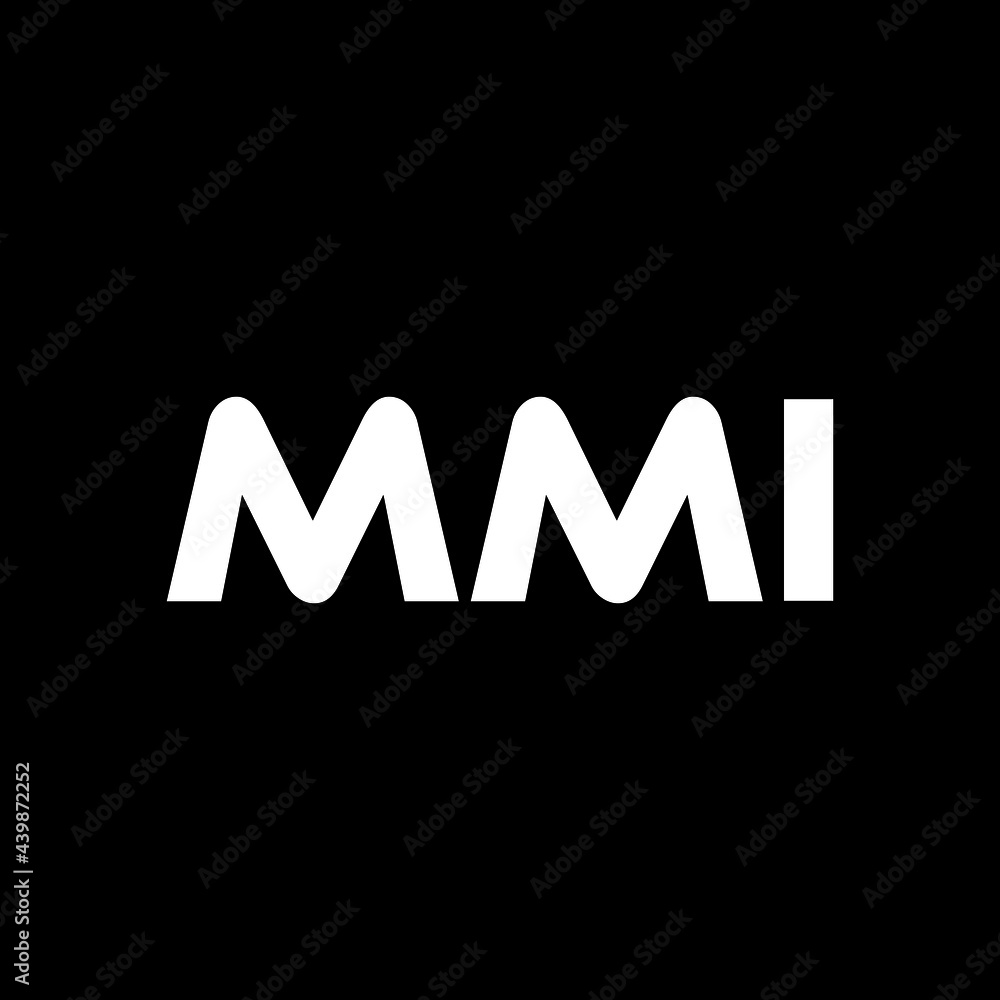MMI letter logo design with black background in illustrator, vector logo modern alphabet font overlap style. calligraphy designs for logo, Poster, Invitation, etc.