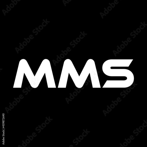 MMS letter logo design with black background in illustrator, vector logo modern alphabet font overlap style. calligraphy designs for logo, Poster, Invitation, etc. photo