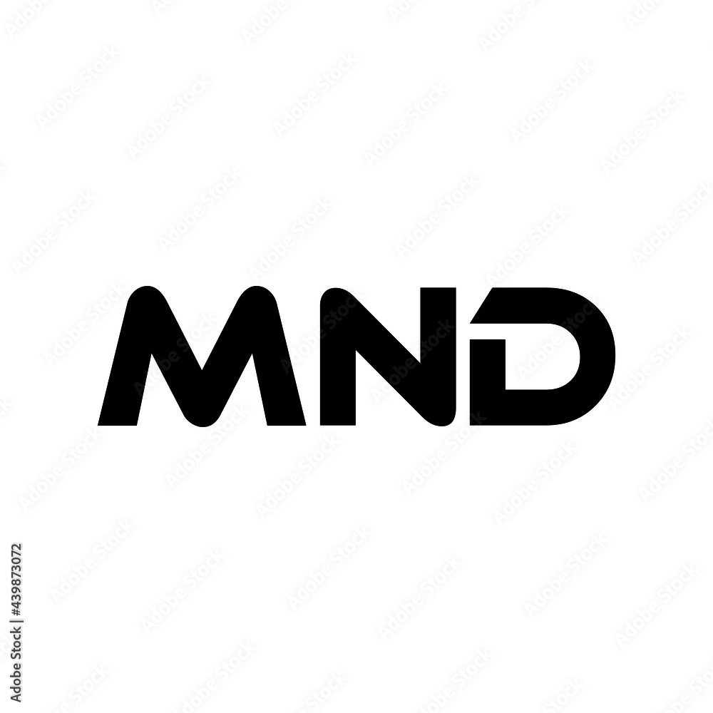 MND letter logo design with white background in illustrator, vector logo modern alphabet font overlap style. calligraphy designs for logo, Poster, Invitation, etc.